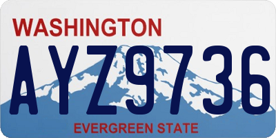 WA license plate AYZ9736