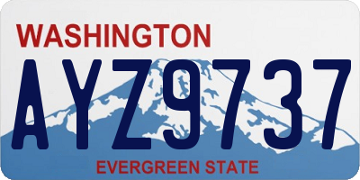 WA license plate AYZ9737