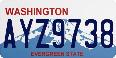 WA license plate AYZ9738