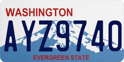 WA license plate AYZ9740