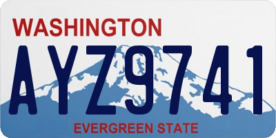 WA license plate AYZ9741