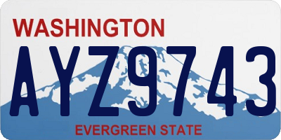 WA license plate AYZ9743