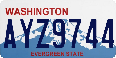 WA license plate AYZ9744