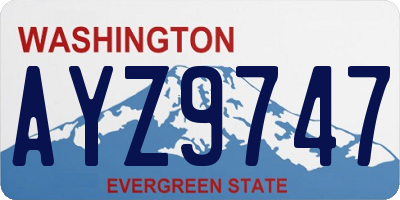 WA license plate AYZ9747