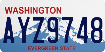 WA license plate AYZ9748