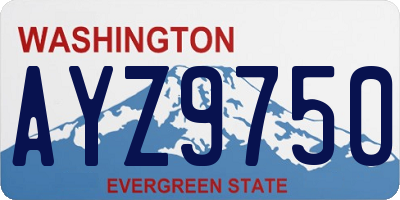 WA license plate AYZ9750