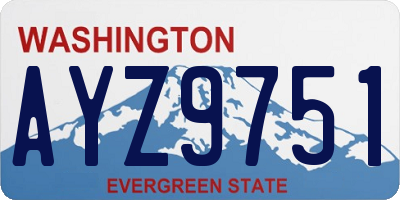 WA license plate AYZ9751