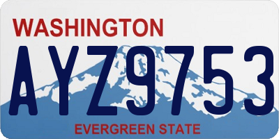 WA license plate AYZ9753