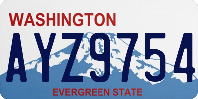 WA license plate AYZ9754