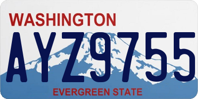 WA license plate AYZ9755