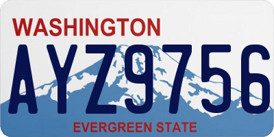 WA license plate AYZ9756