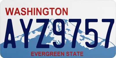 WA license plate AYZ9757