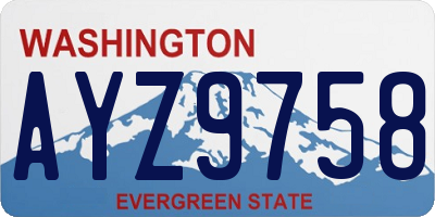 WA license plate AYZ9758