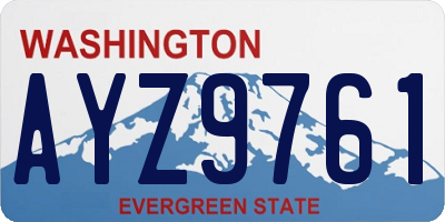 WA license plate AYZ9761