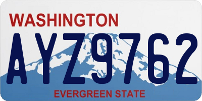 WA license plate AYZ9762