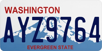 WA license plate AYZ9764