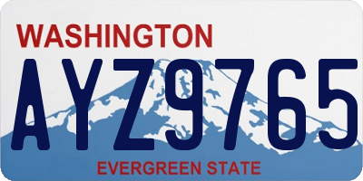 WA license plate AYZ9765