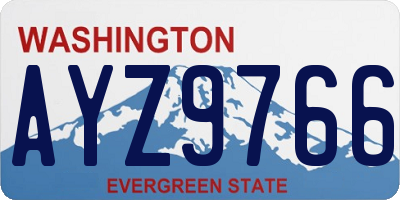 WA license plate AYZ9766