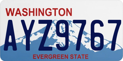 WA license plate AYZ9767