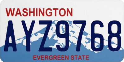 WA license plate AYZ9768