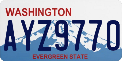 WA license plate AYZ9770