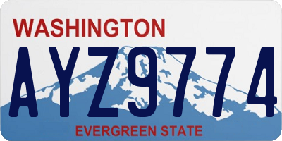 WA license plate AYZ9774