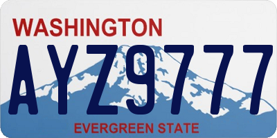 WA license plate AYZ9777