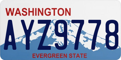 WA license plate AYZ9778