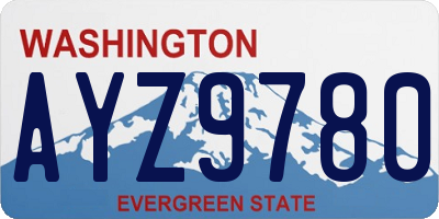 WA license plate AYZ9780