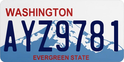 WA license plate AYZ9781