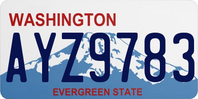 WA license plate AYZ9783