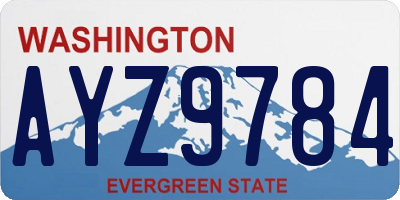 WA license plate AYZ9784