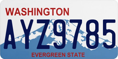 WA license plate AYZ9785