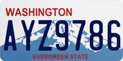 WA license plate AYZ9786