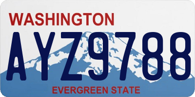 WA license plate AYZ9788