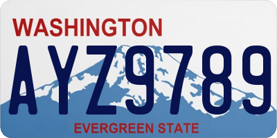 WA license plate AYZ9789