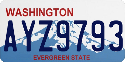 WA license plate AYZ9793