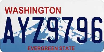 WA license plate AYZ9796