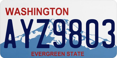 WA license plate AYZ9803