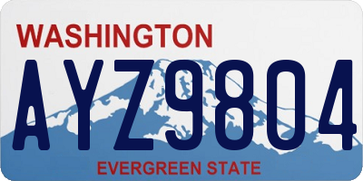 WA license plate AYZ9804