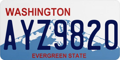 WA license plate AYZ9820