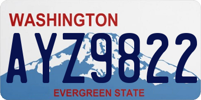 WA license plate AYZ9822