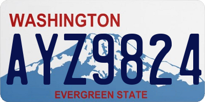 WA license plate AYZ9824
