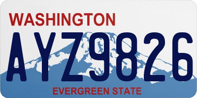 WA license plate AYZ9826