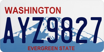 WA license plate AYZ9827
