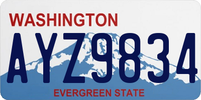 WA license plate AYZ9834