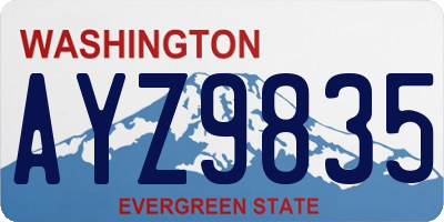 WA license plate AYZ9835