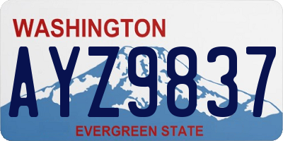 WA license plate AYZ9837