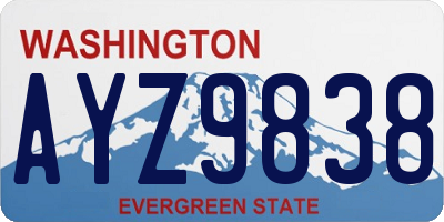 WA license plate AYZ9838
