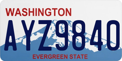WA license plate AYZ9840